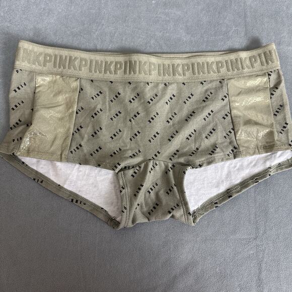 Pink Victoria's Secret Boyshort Boxer 2018 Medium Olive Green Panties Panty New - Picture 7 of 10